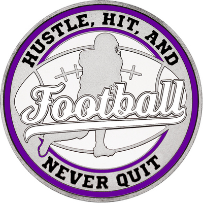 White "Football" with Purple Outer Circular Borders